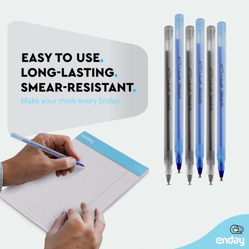 Enday Ballpoint Pens Bulk Blue and Black Pens (240 Pack) 120 Black & 120 Blue - Medium Point (1.0mm) Flexible Round Barrel For Writing Comfort, Pens Bulk for School, Home and Office. - Image 2